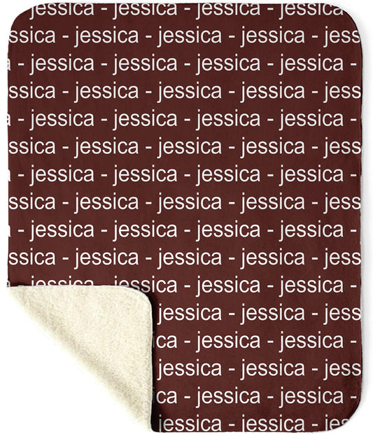 Single Name Reg Font Sherpa Blanket