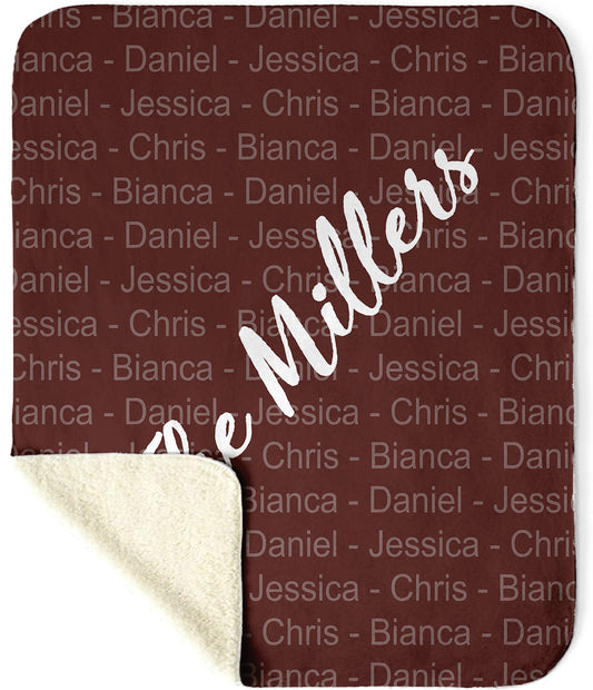 Last Name Sherpa Blanket