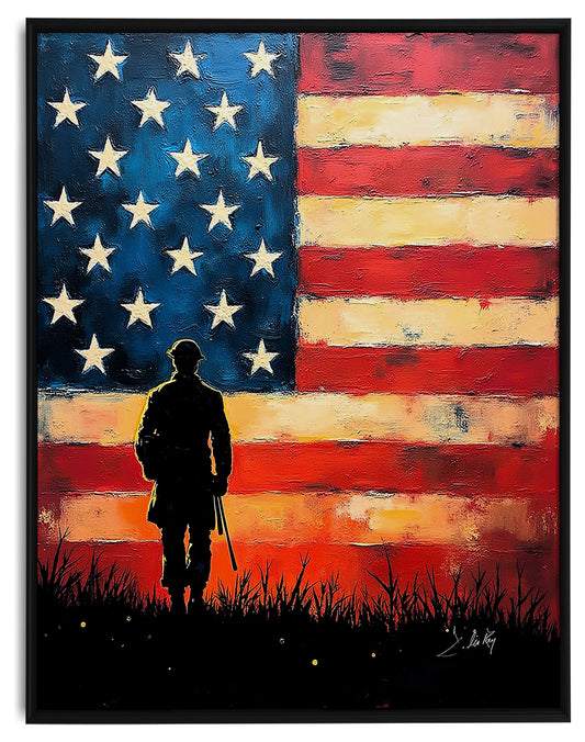 Honor and Glory Framed Canvas Print