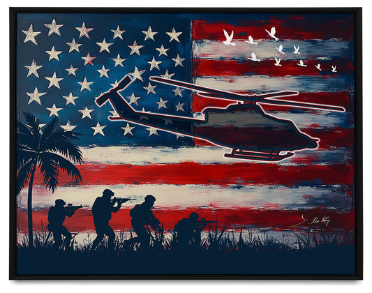 The Shadows of Freedom Framed Canvas Print