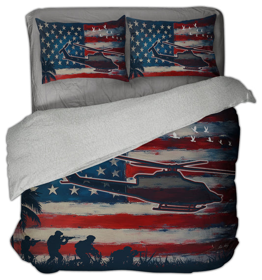 The Shadows of Freedom Sherpa Comforter Set