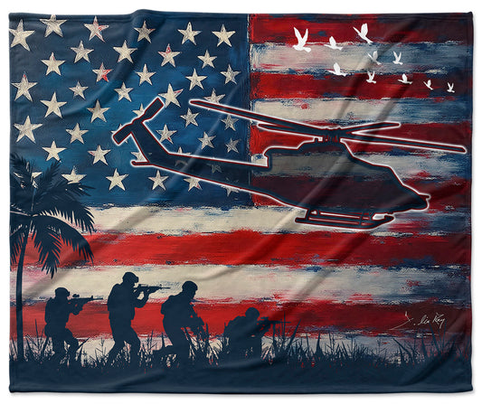The Shadows of Freedom Velveteen Blanket
