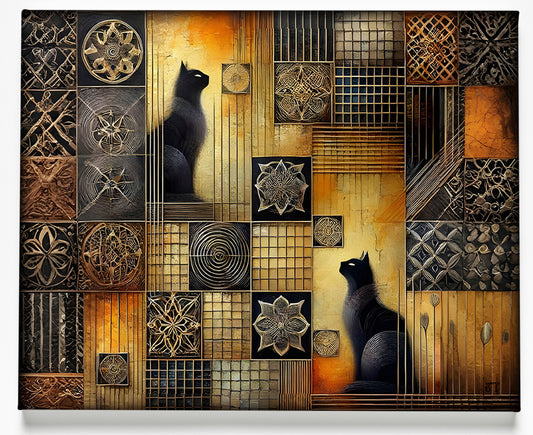 Two Black Cats Canvas Art Print