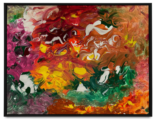 Vibrant Symphony Framed Canvas Print