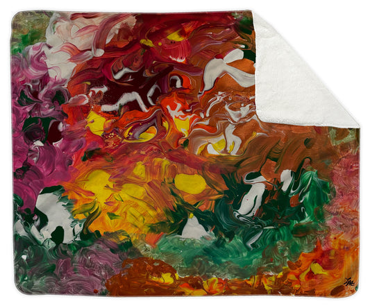 Vibrant Symphony Sherpa Blanket