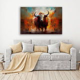 Abstract Bull Canvas Art