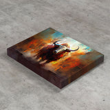 Abstract Bull Canvas Art