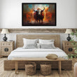 Abstract Bull Framed Canvas