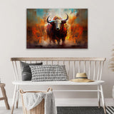 Abstract Bull Canvas Art