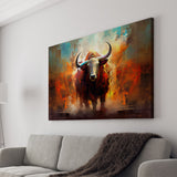 Abstract Bull Canvas Art