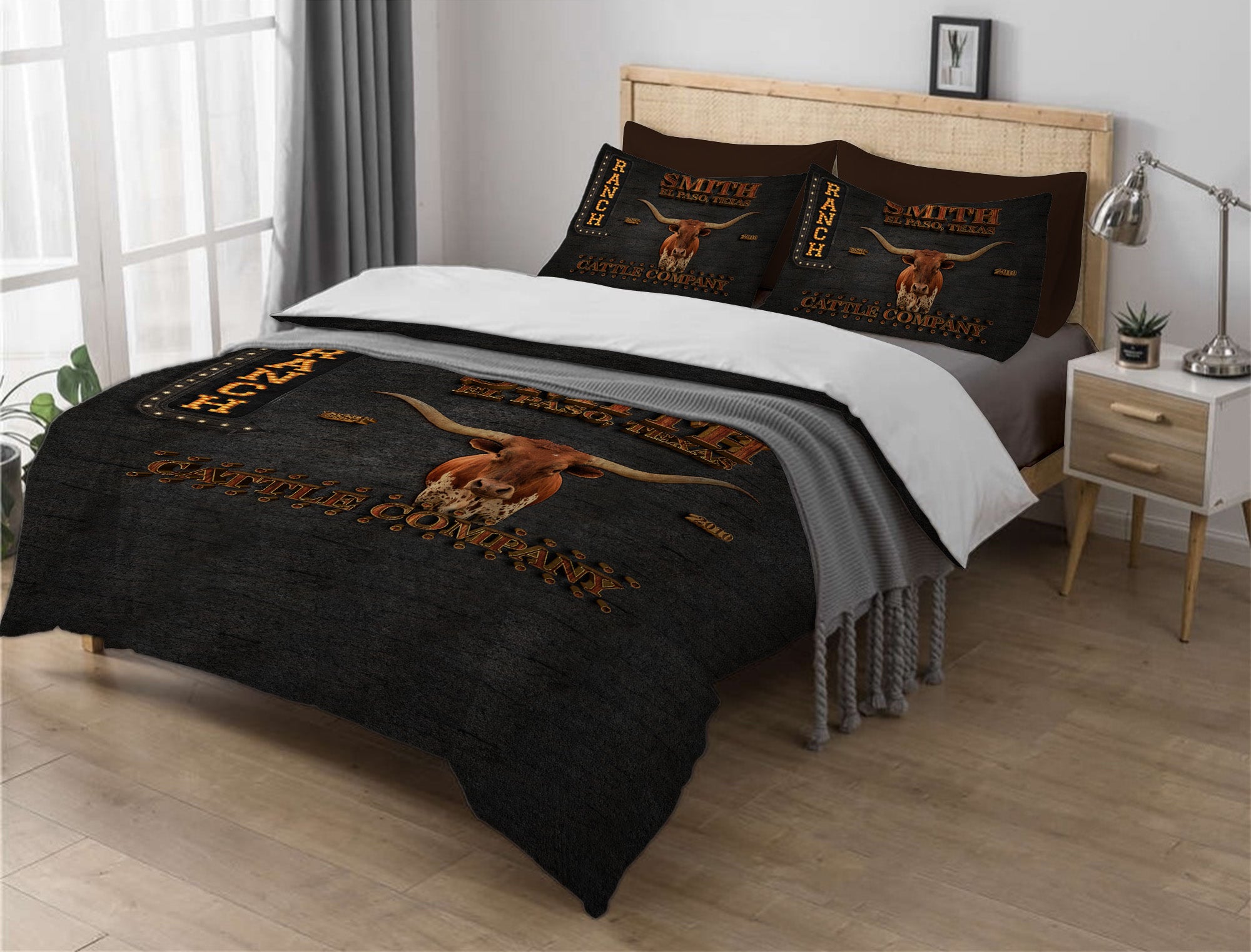 Black Stone Duvet Cover Set