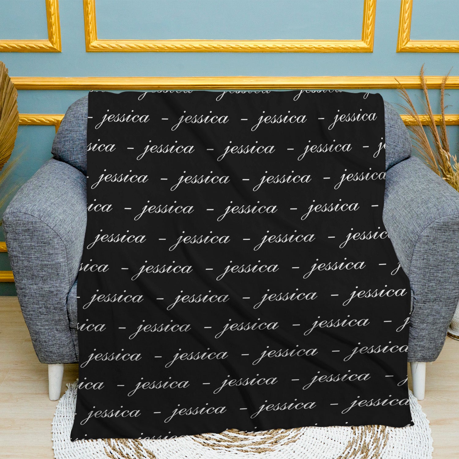 Single Name Script Font Blanket