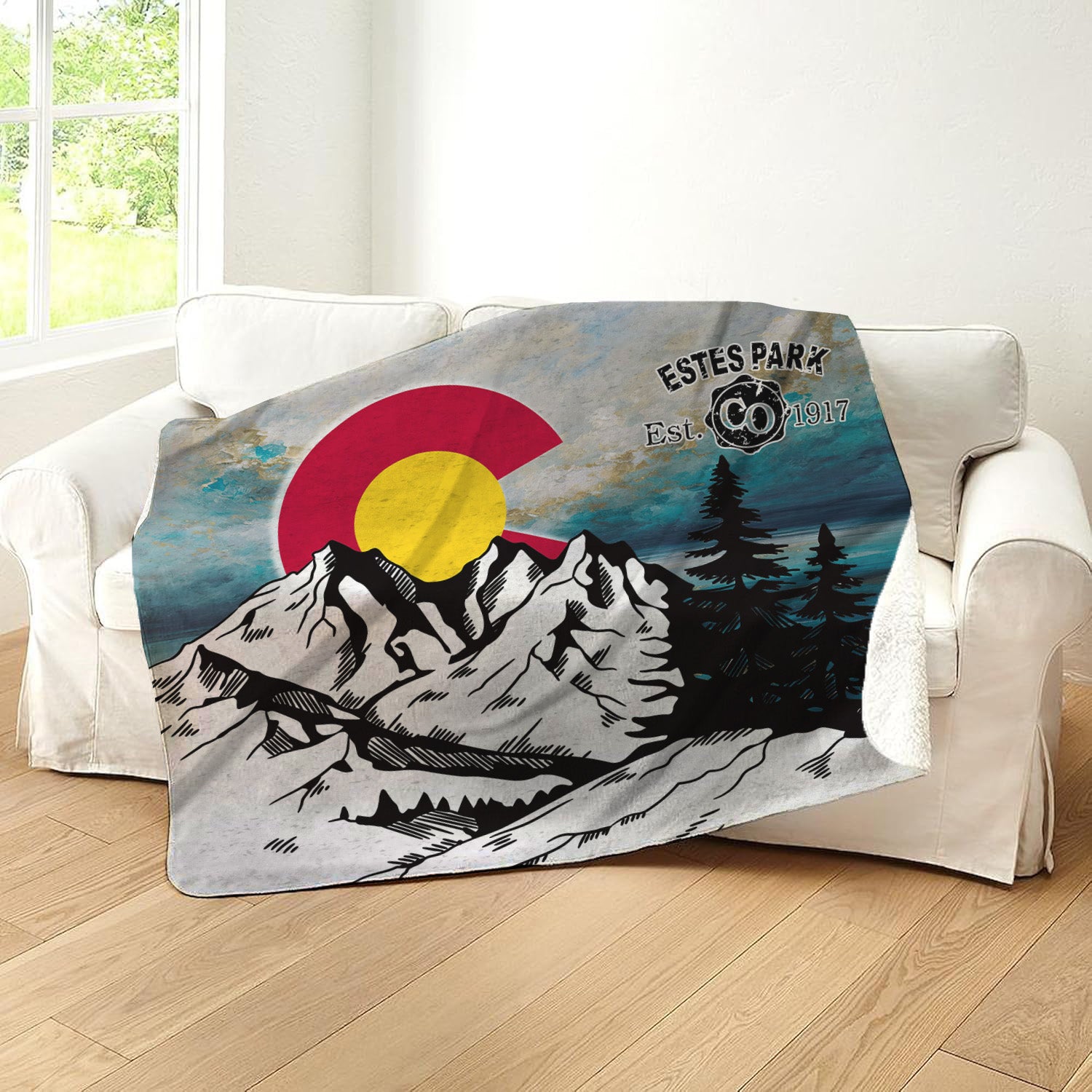 Estes Park Design_2 Sherpa Blanket