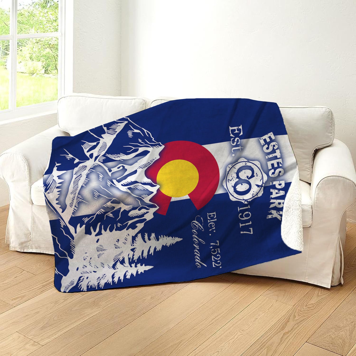 Estes Park Design_3 Sherpa Blanket