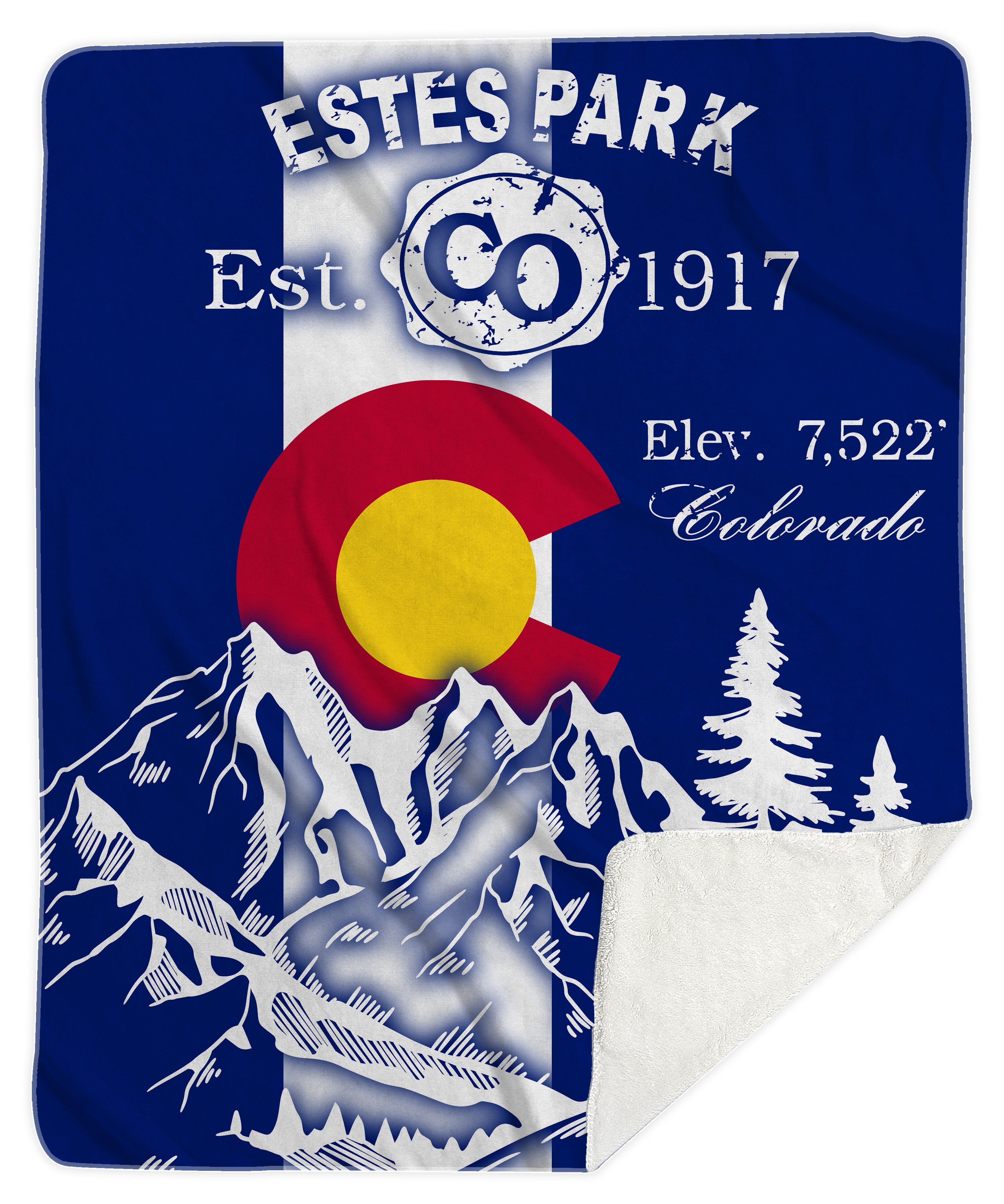 Estes Park Design_3 Sherpa Blanket