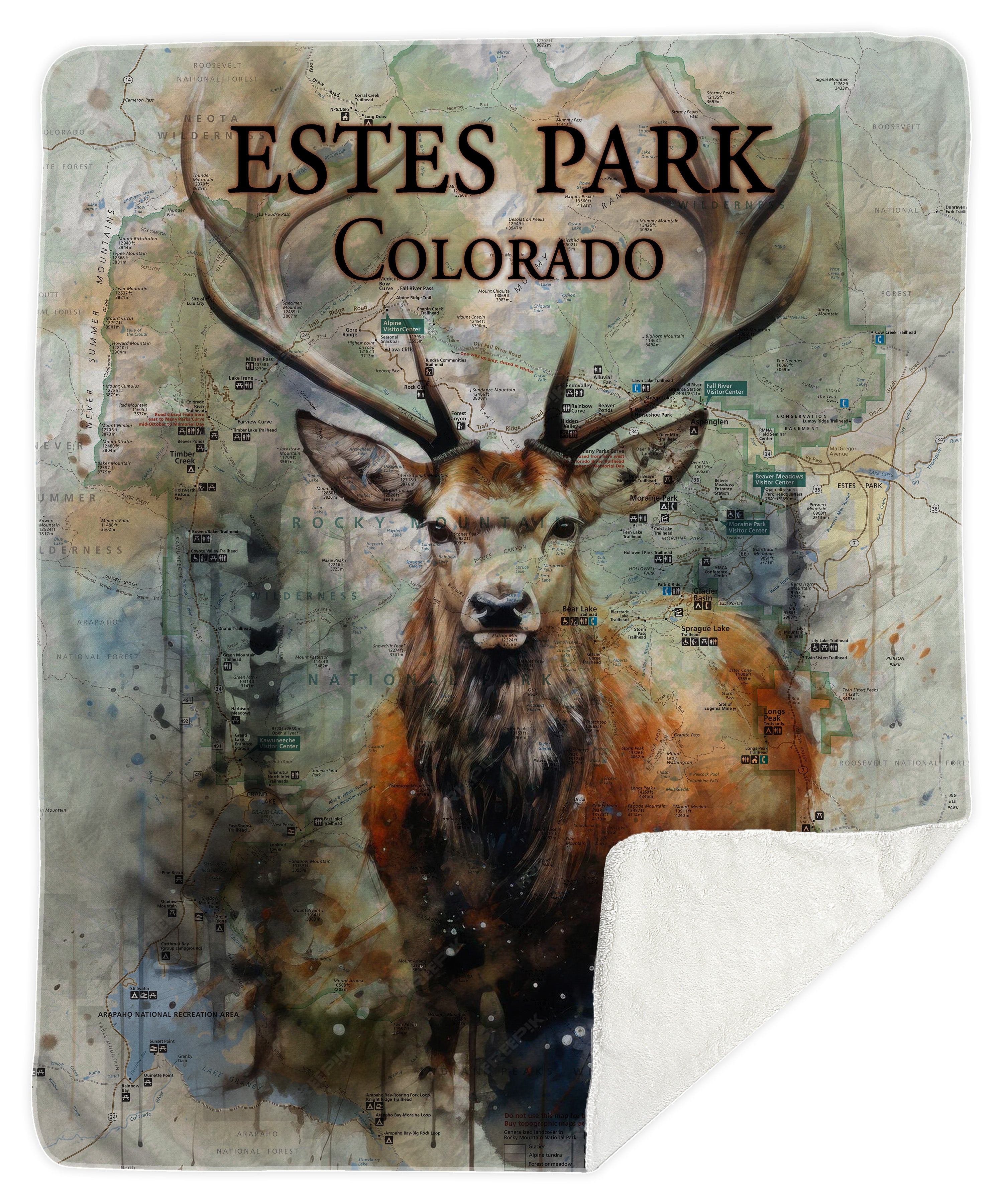 Estes Park Design_4 Sherpa Blanket