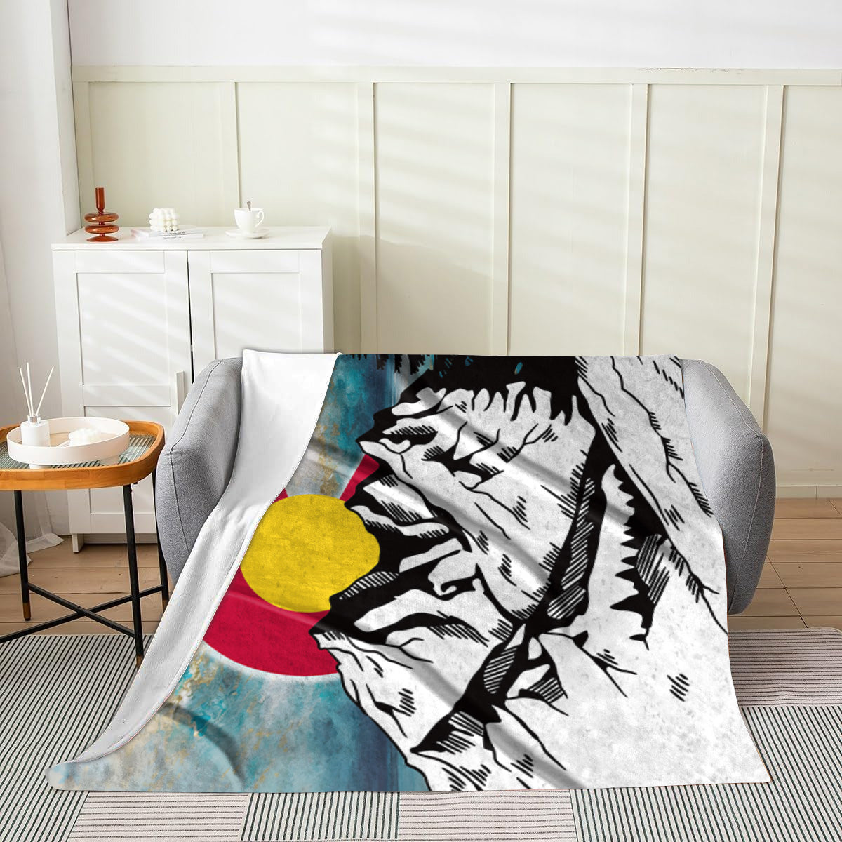 Estes Park Design_2 Velveteen Blanket