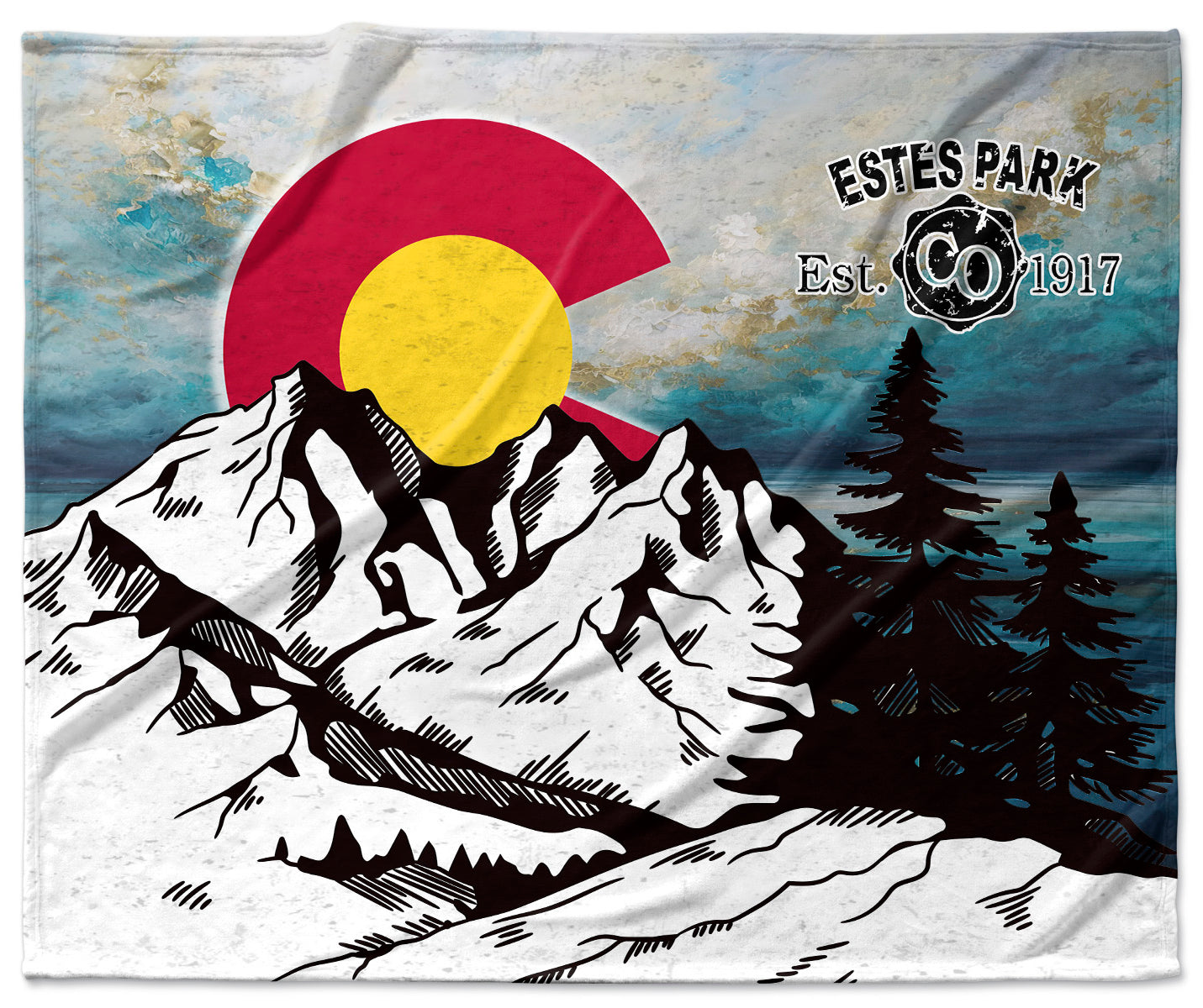Estes Park Design_2 Velveteen Blanket