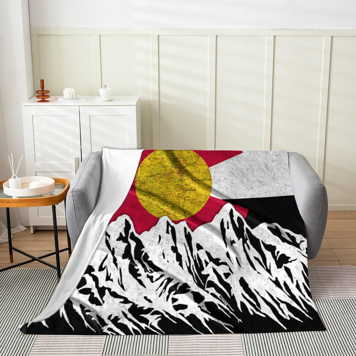 Colorado Flag Design_2 Velveteen Blanket