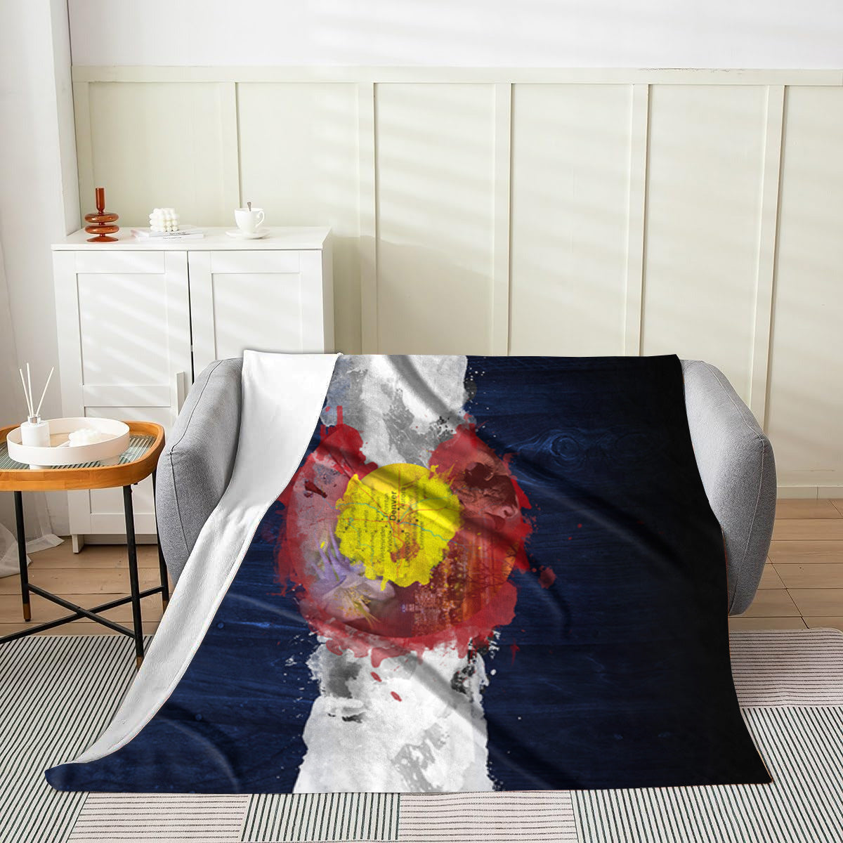 Colorado Flag Design_4 Velveteen Blanket