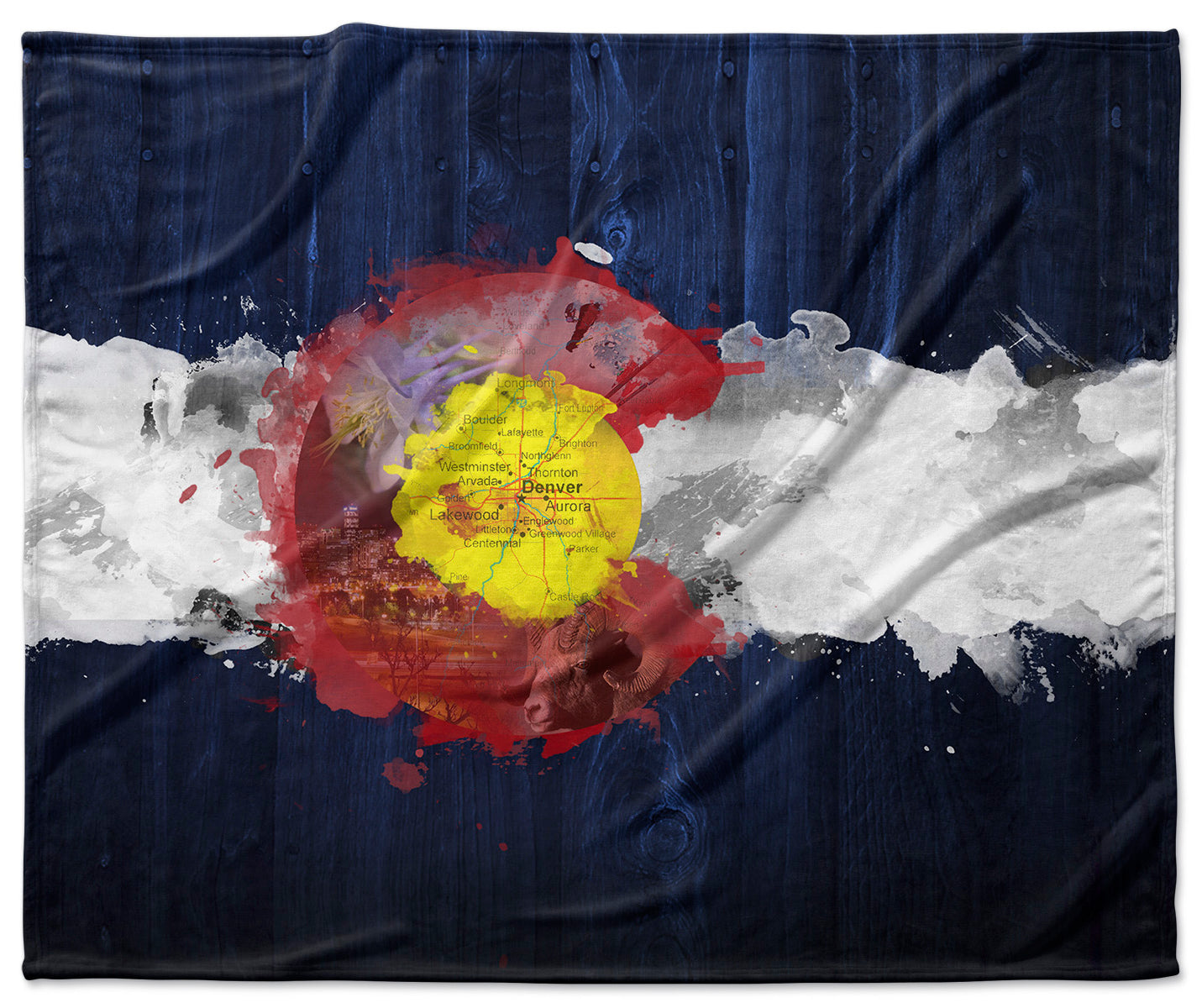 Colorado Flag Design_4 Velveteen Blanket