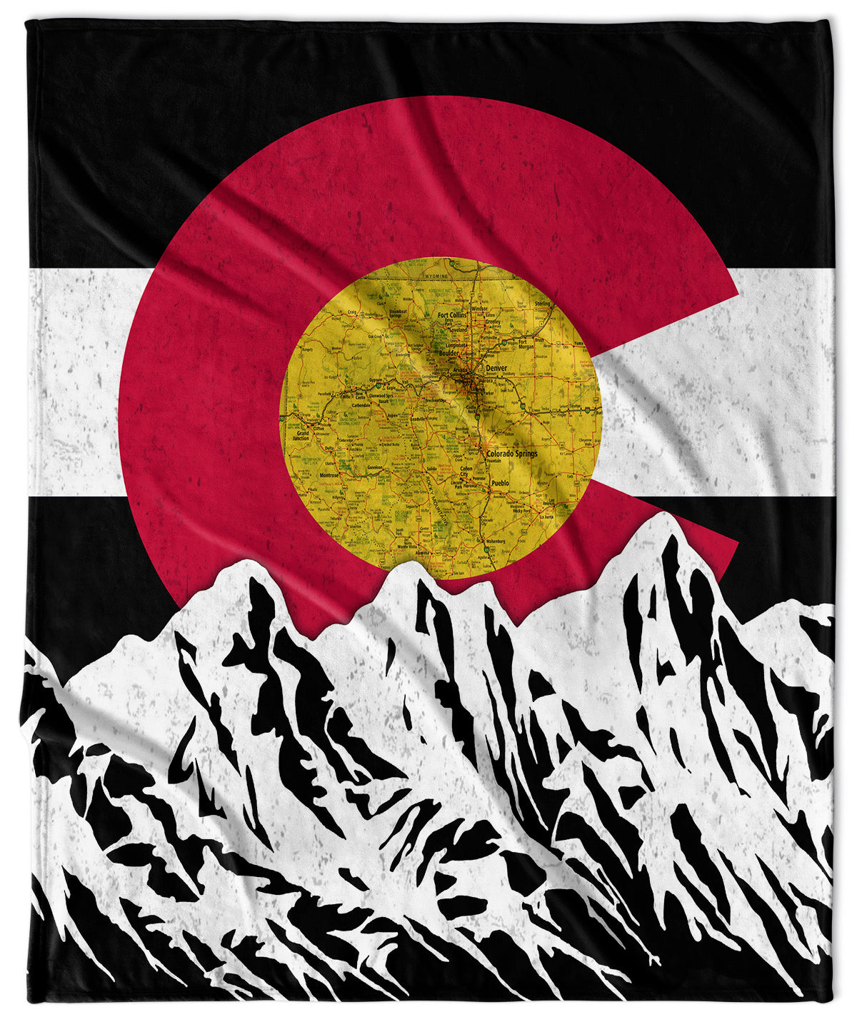 Colorado Flag Design_2 Velveteen Blanket