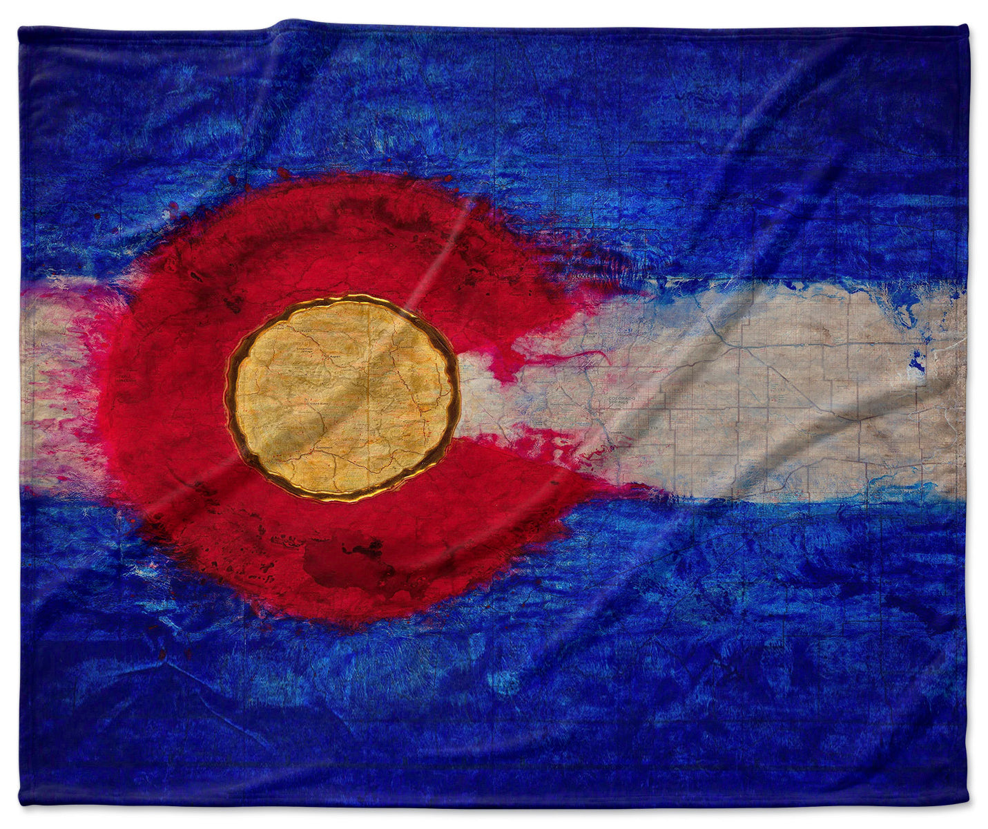 Colorado Flag Design_1 Velveteen Blanket