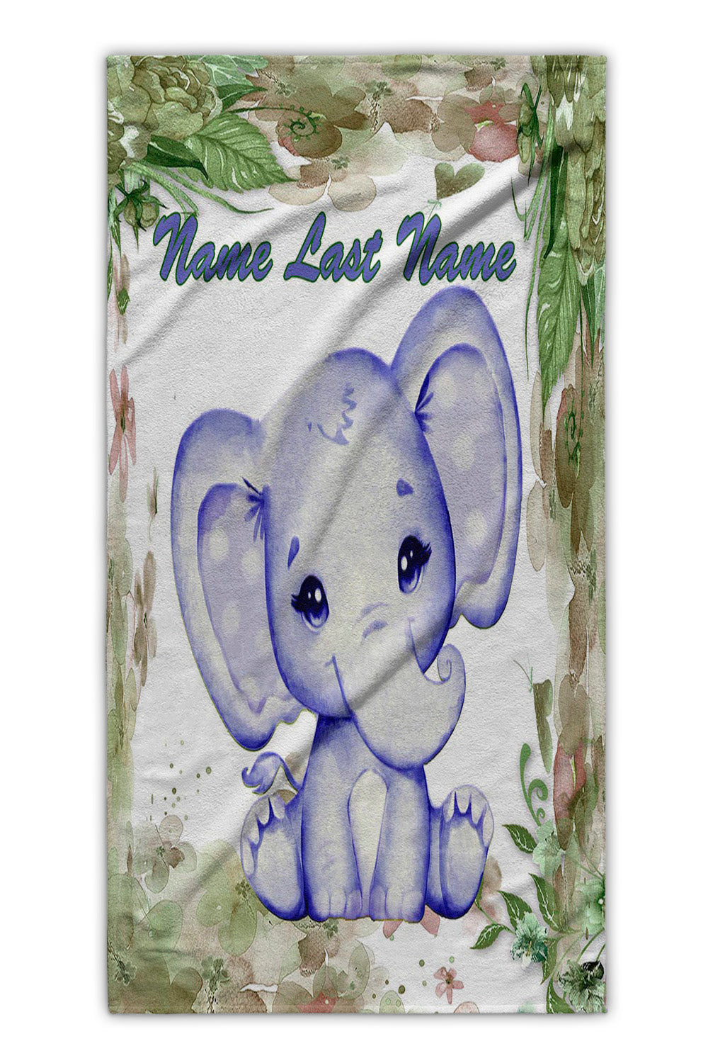 Blue Baby Elephants Beach Towel