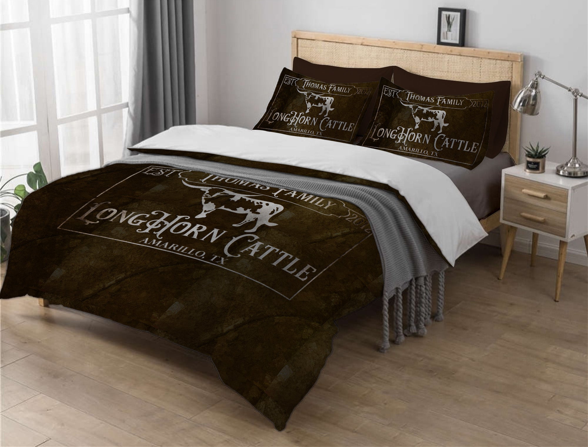 Brown Wood Duvet Cover Set