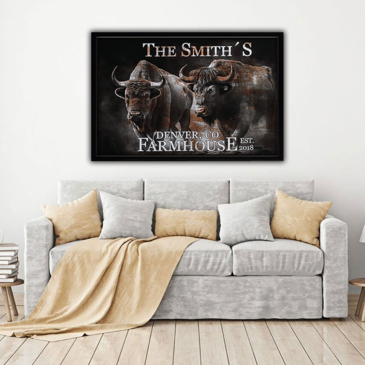 Buffalo Farm Framed Canvas