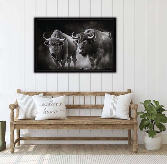 Buffalo Framed Canvas