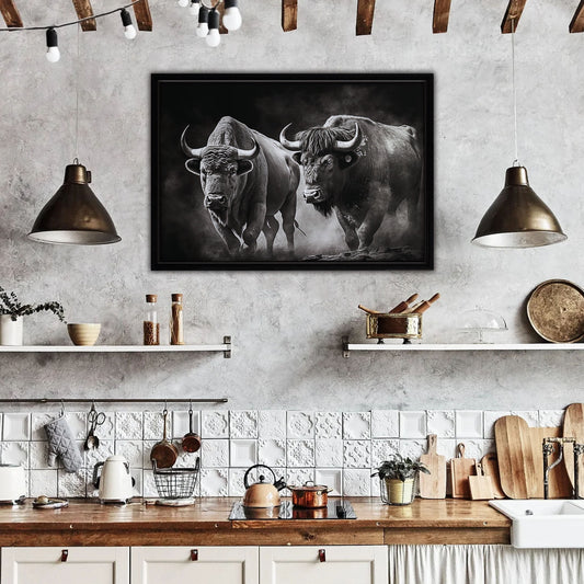 Buffalo Framed Canvas