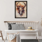 Bull Skull Framed Canvas