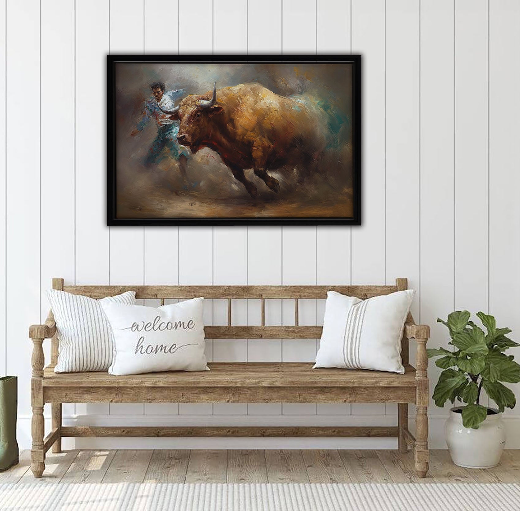 Bullfight Framed Canvas