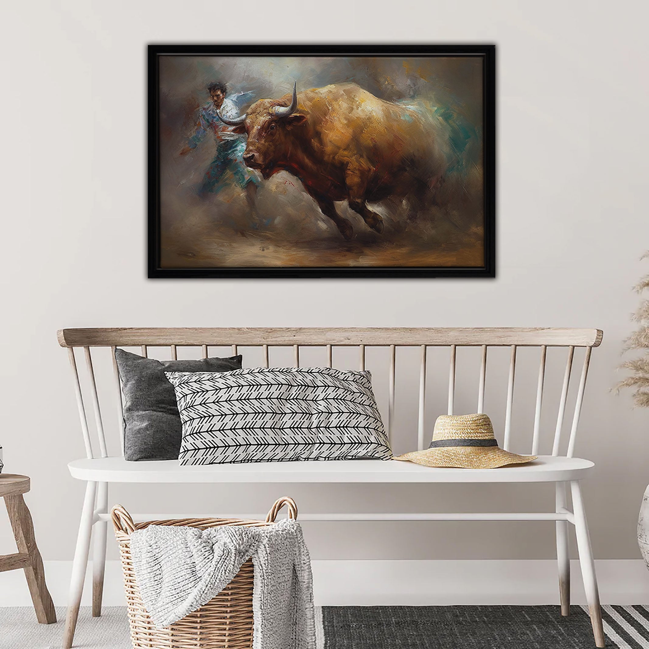 Bullfight Framed Canvas