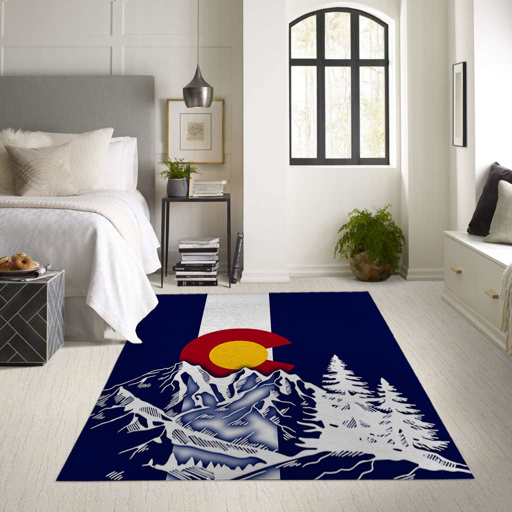 Colorado Flag Design_5 Area Rug