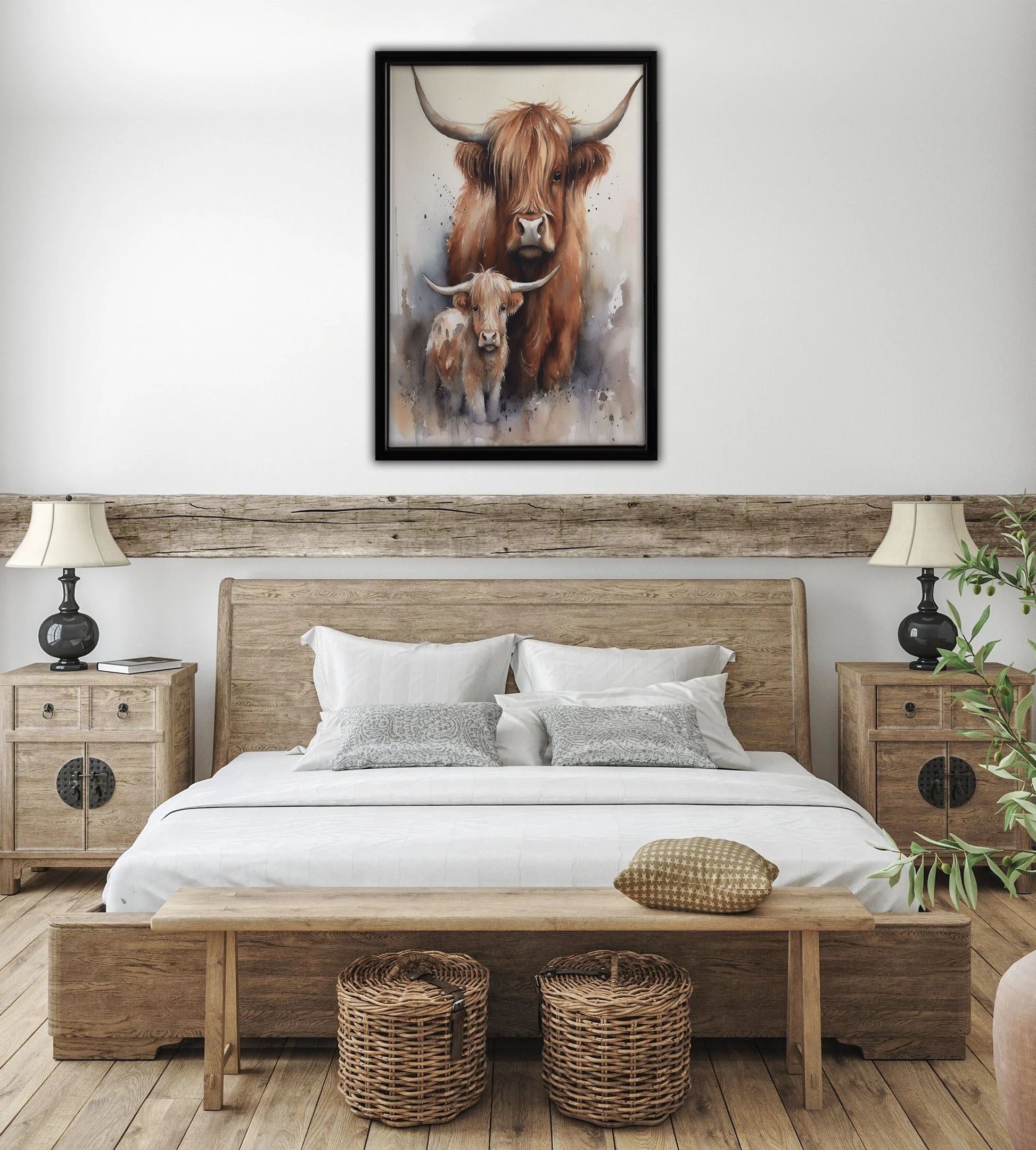 Calf Framed Canvas