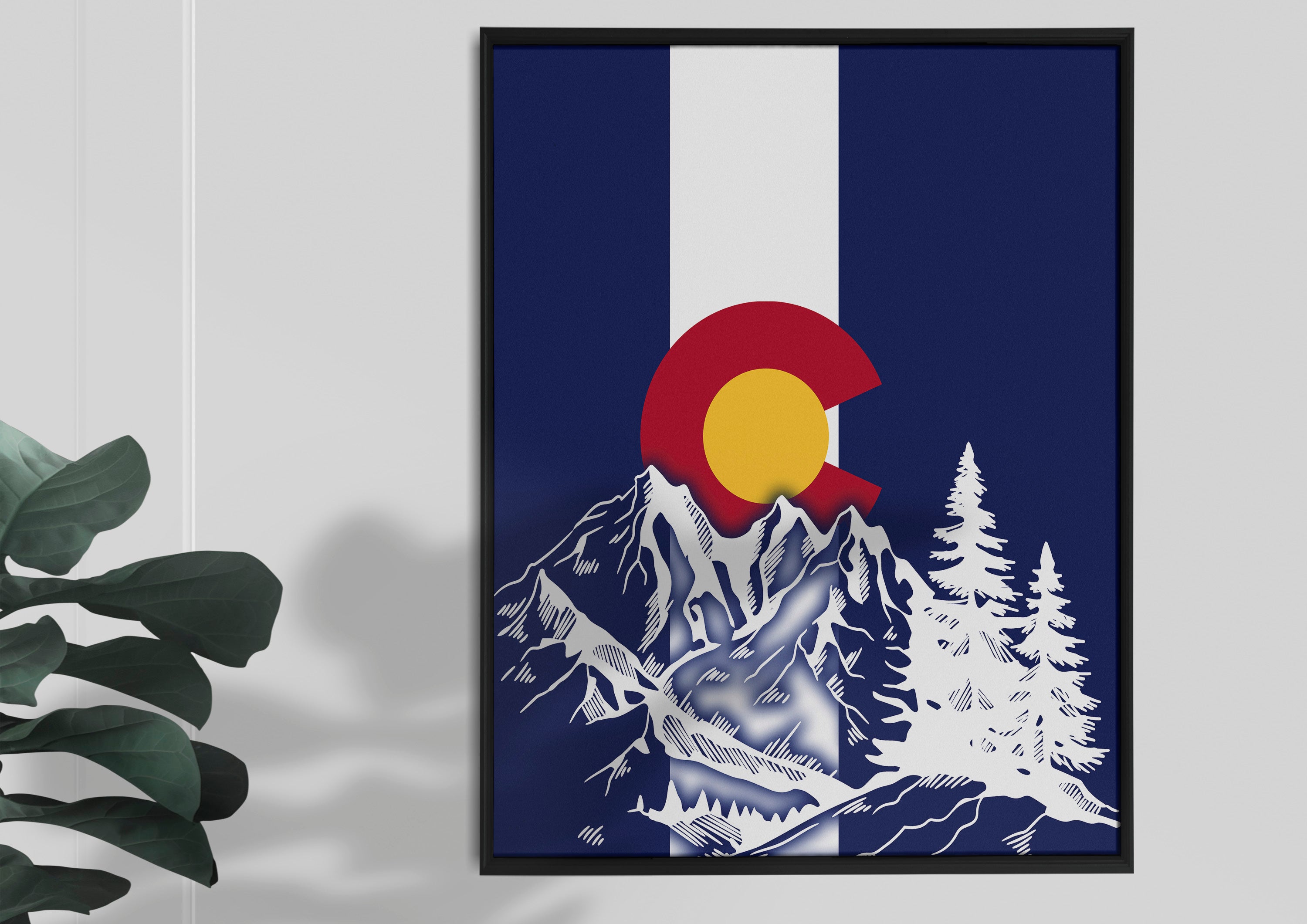 Colorado Flag Design_5 Framed Canvas