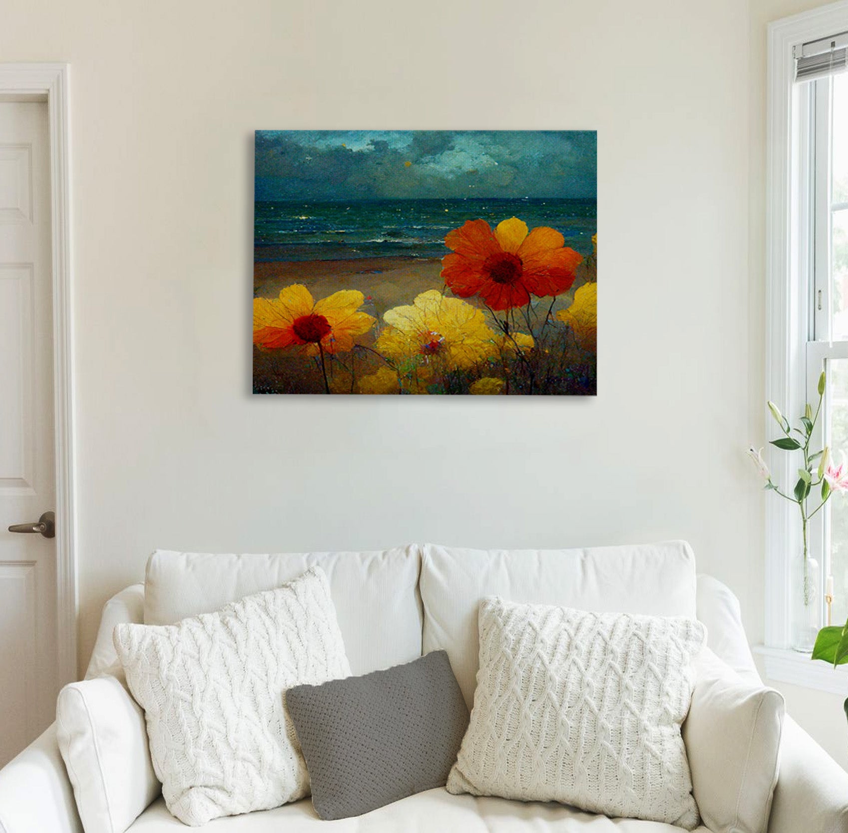 Coastal Floral Canvas Print