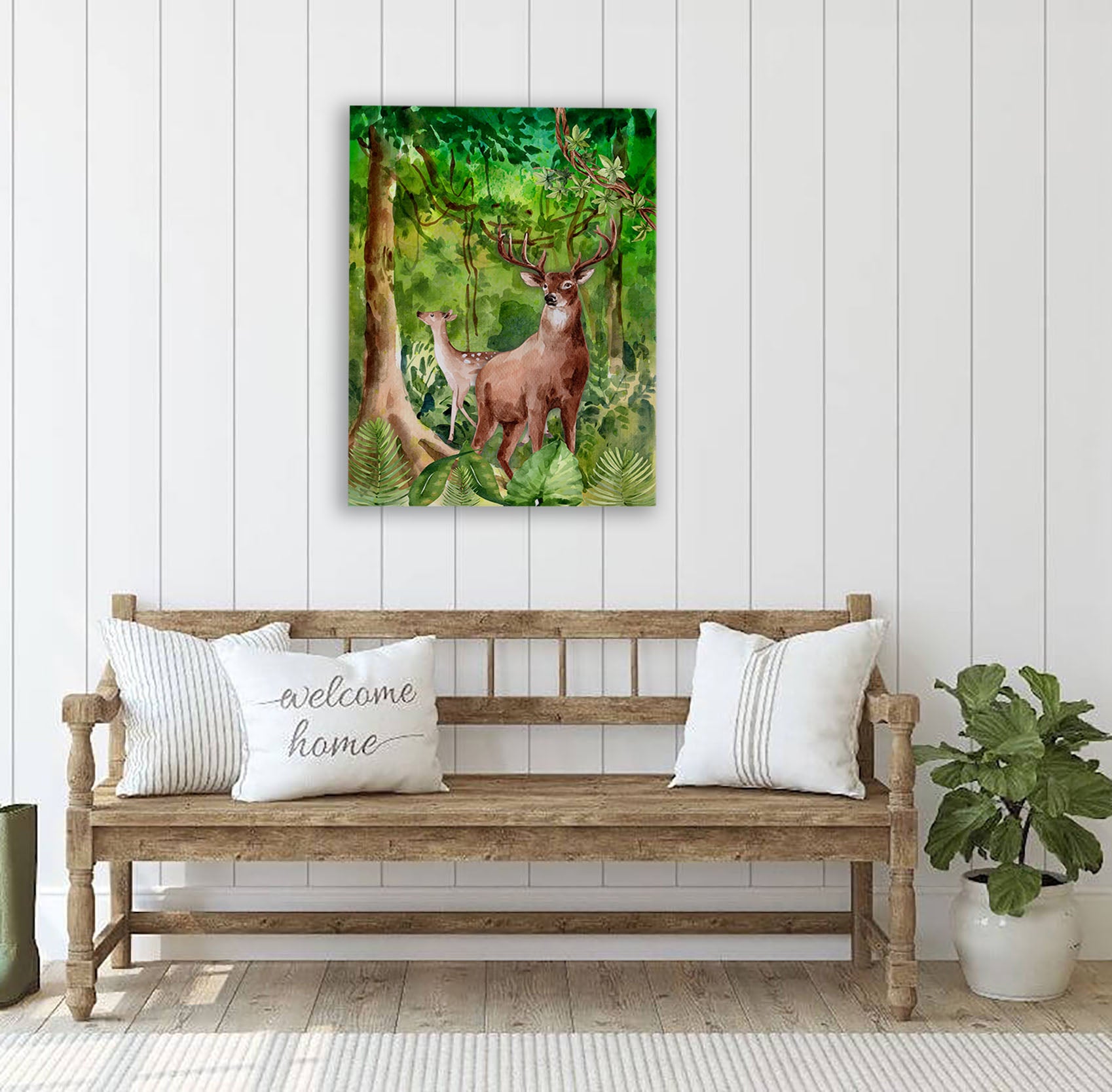 Deer Forest Canvas Print