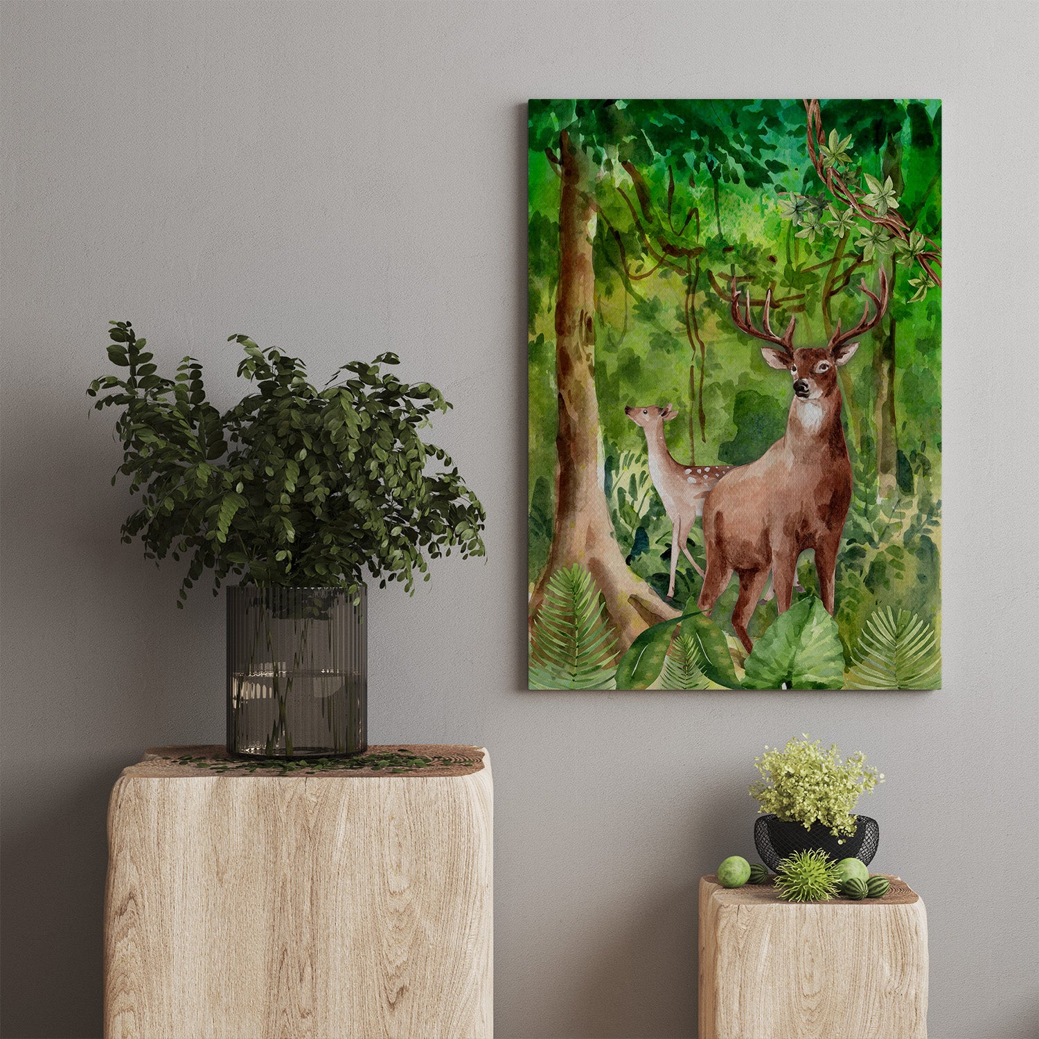 Deer Forest Canvas Print