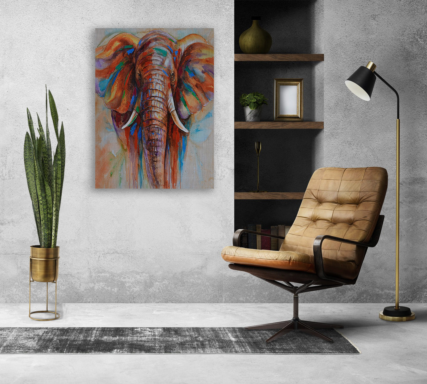 Elephant Expression Canvas Print