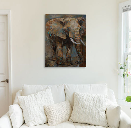 Elephant's Brushstroke Canvas Print