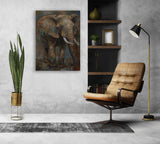 Elephant's Brushstroke Canvas Print