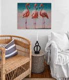 Flamingos Beach Canvas Print