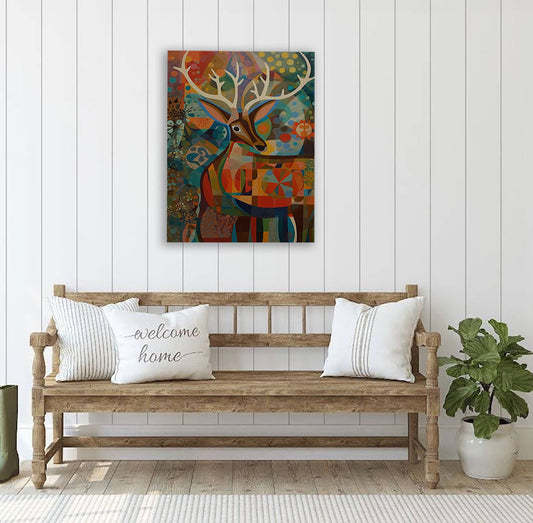 Floral Deer Canvas Print