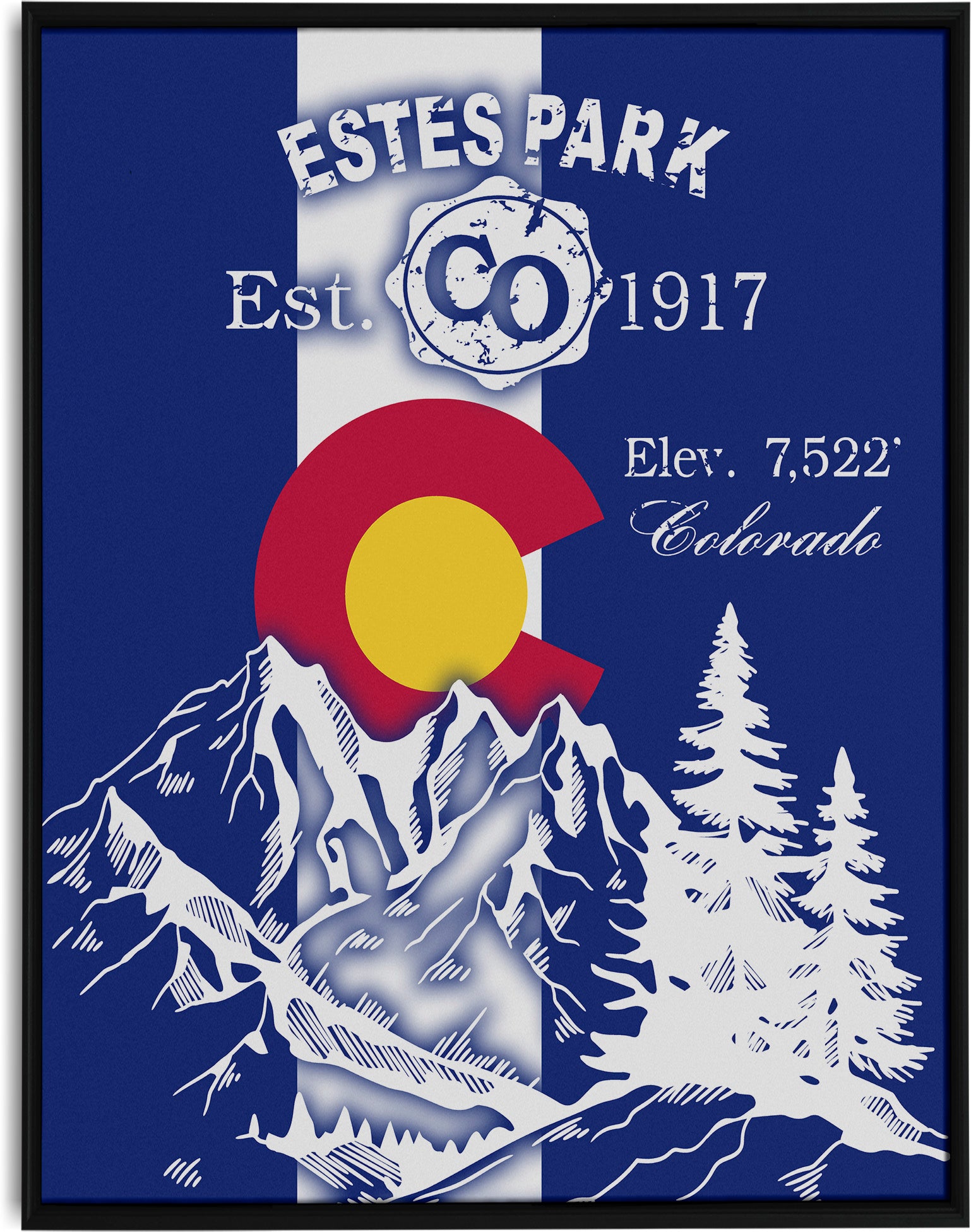 Estes Park Design_3 Framed Canvas