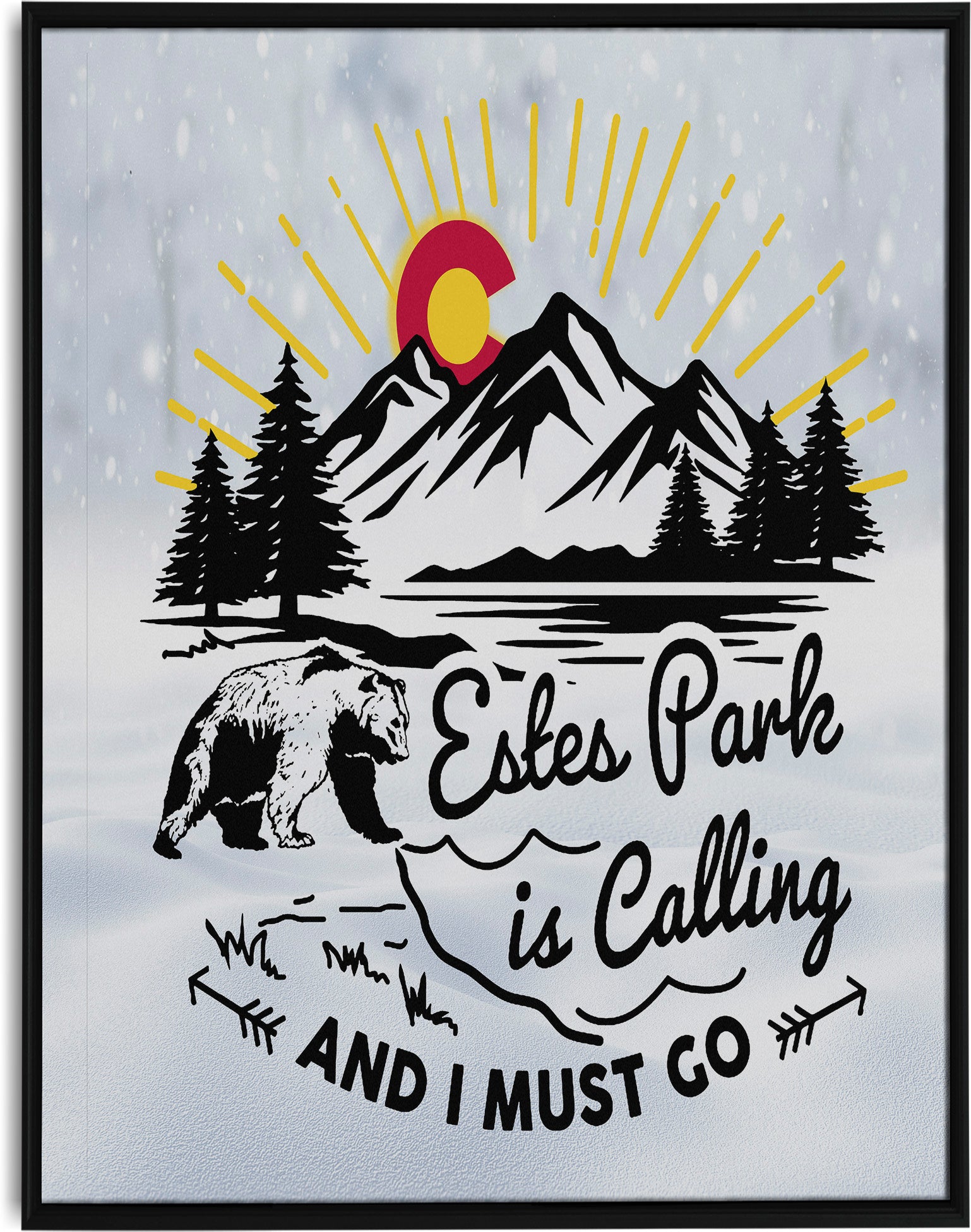 Estes Park Design_7 Framed Canvas