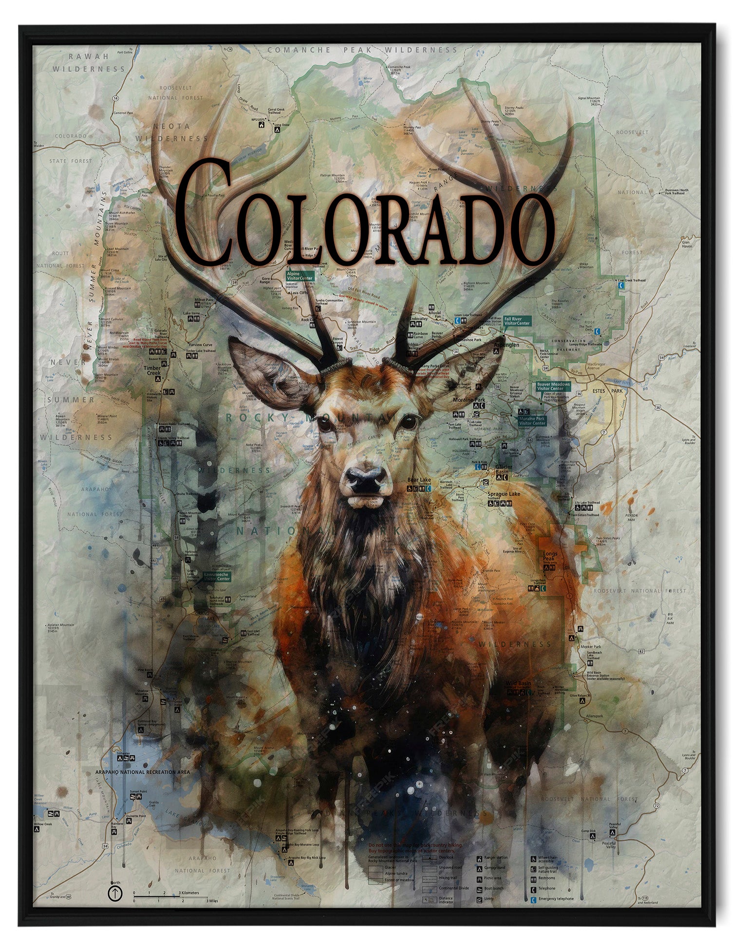 Colorado Flag Design_3 Framed Canvas