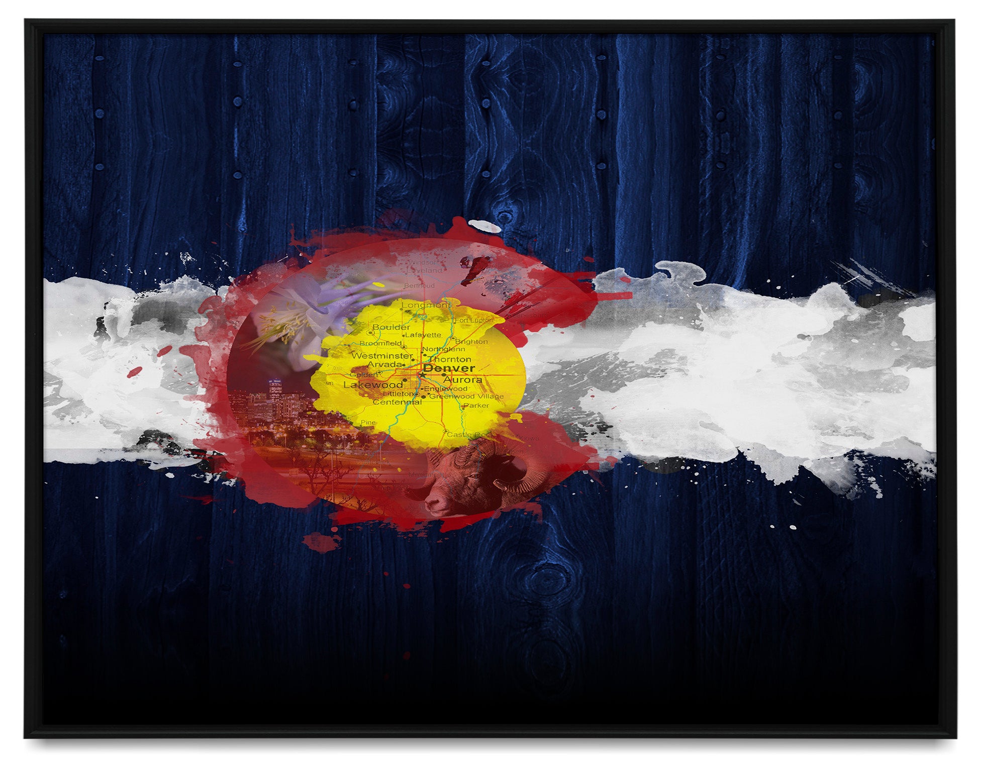 Colorado Flag Design_4 Framed Canvas